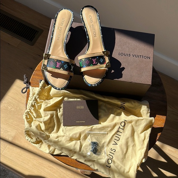 Louis Vuitton Monogram Multicolore Slide Sandals - Picture 2 of 10